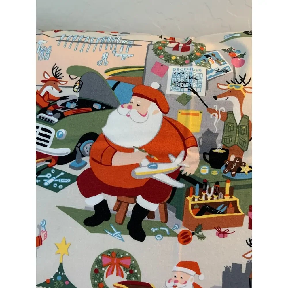 Handmade Santa's Garage Pillowcases, Alexander Henry Quilting Cotton